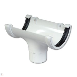 112mm Half-Round Running Outlet – White