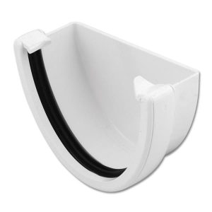 115mm Hi-Cap Deepflow Gutter External Stop End – White