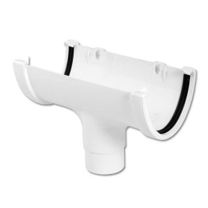 115mm Hi-Cap Deepflow Gutter Running Outlet 68mm – White