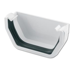 Square Line External Stop End – White