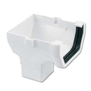 Square Line Stop End Outlet – White